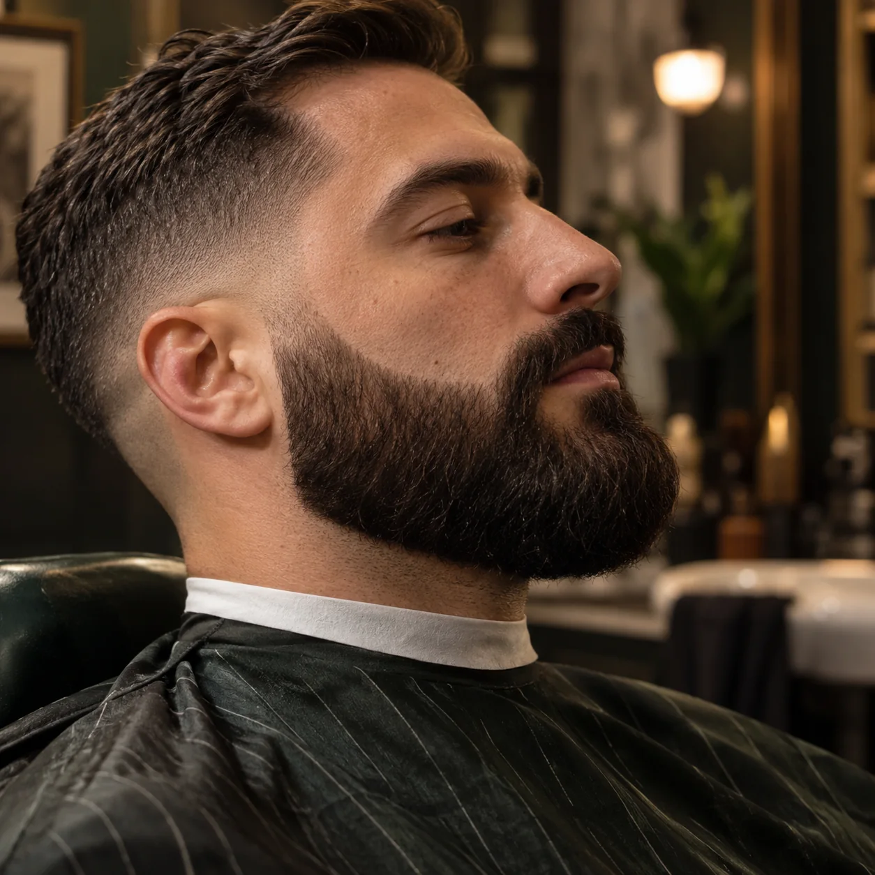 Verzorgde baard met strakke contouren