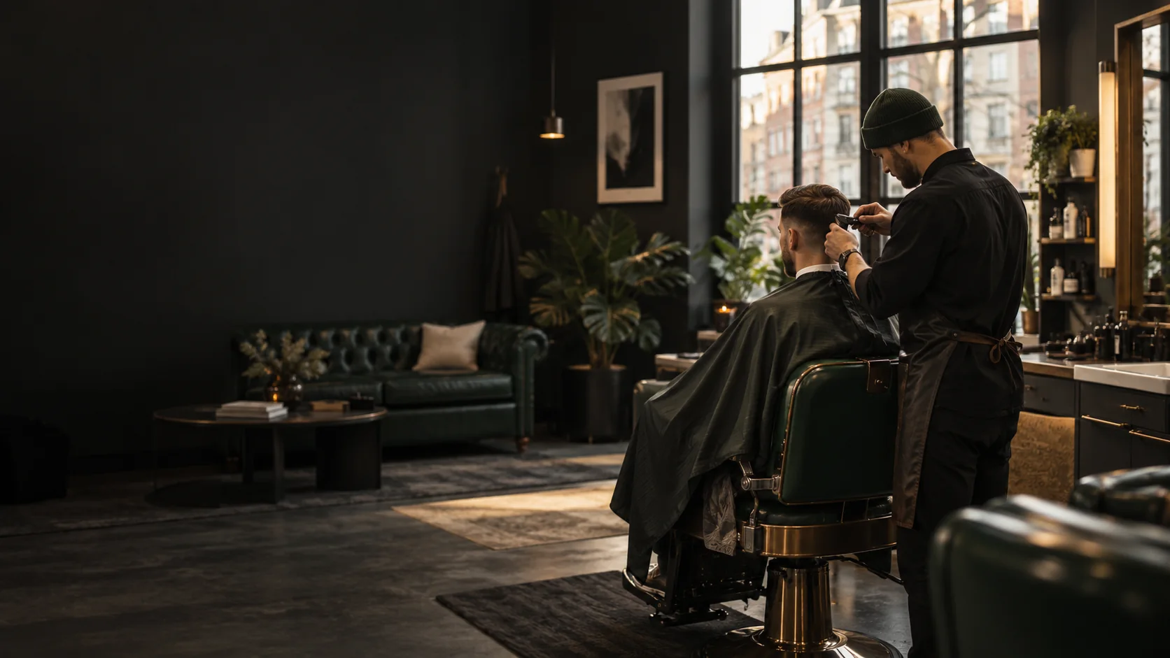 Fictieve impressie van een moderne barbershop